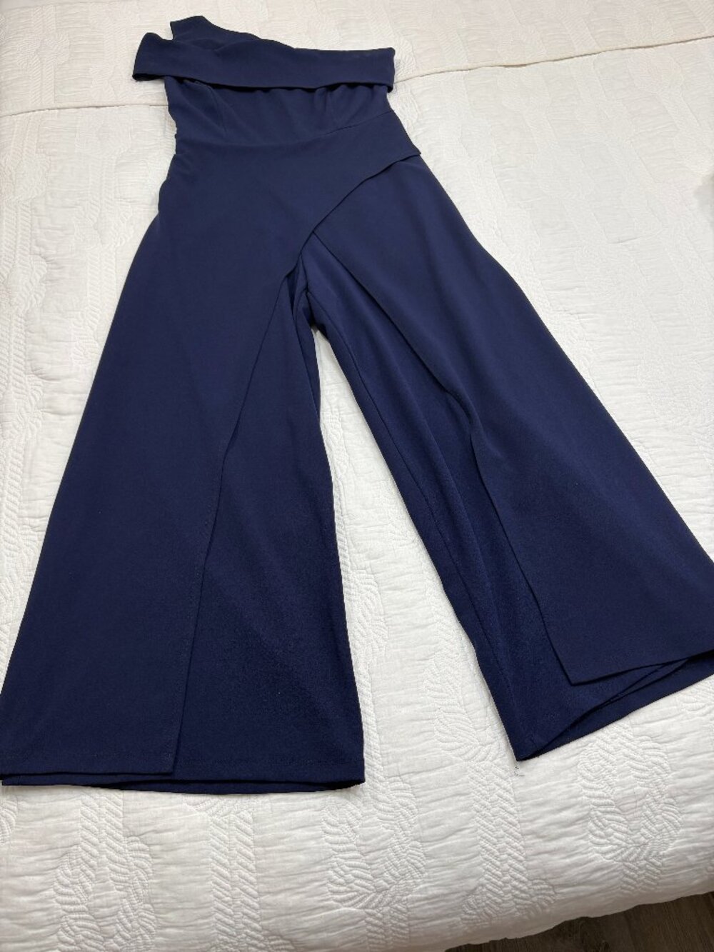 Marina One Shoulder Cutout Jumpsuit - Navy - Size 6